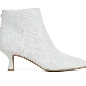 Anne Klein Francesca Silver Shimmer Ankle Boots Size 7.5M
